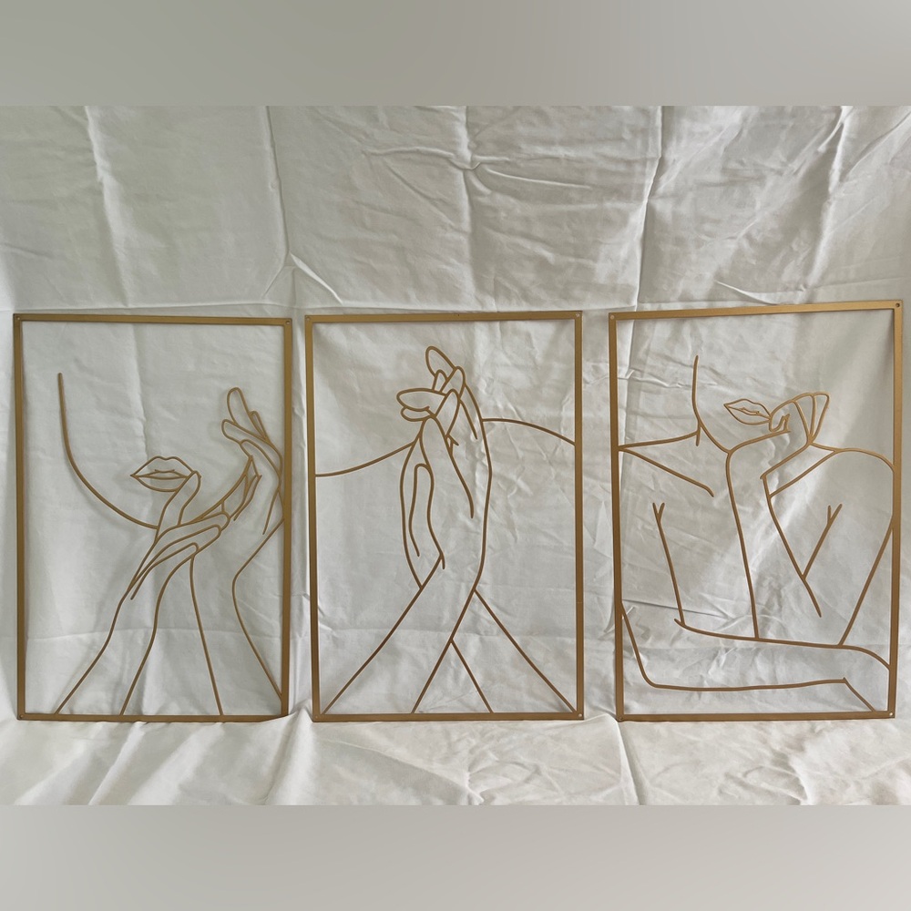 Gold Wire Art Trio